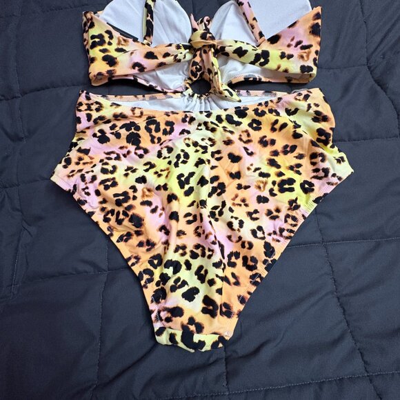 Bar III Summer Heat Animal-Print O-Ring Monokini Swimsuit - Size: XL - NWT - Picture 6 of 14